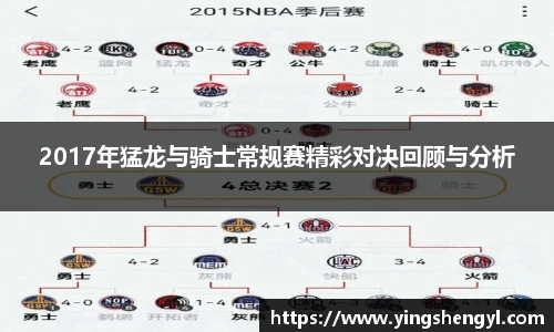 2017年猛龙与骑士常规赛精彩对决回顾与分析